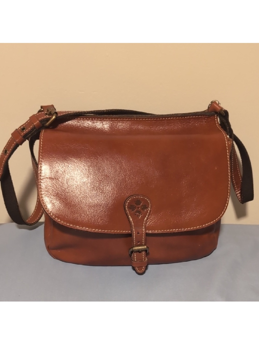 Patricia Nash Cognac Leather Messenger Bag